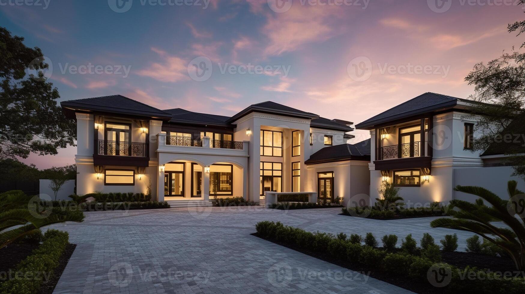 3d modern luxury real estate house for sale and rent , luxury property concept, photo