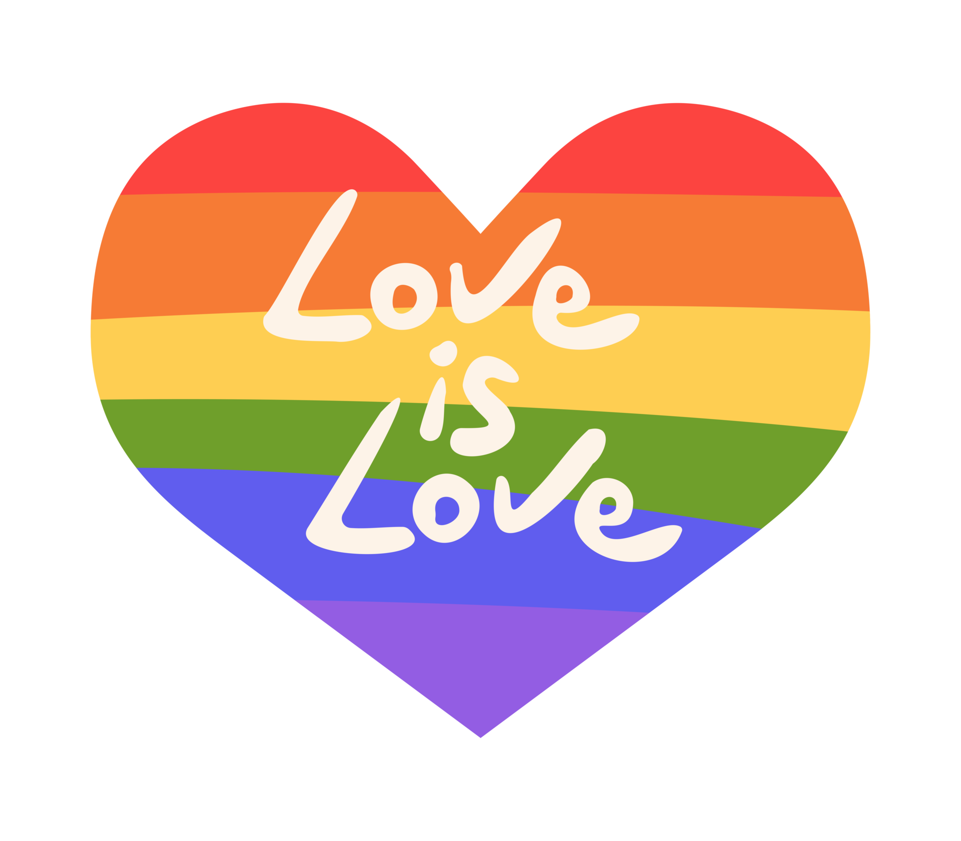 lgbt arcobaleno bandiera cuore. mano disegnato orgoglio mese simbolo