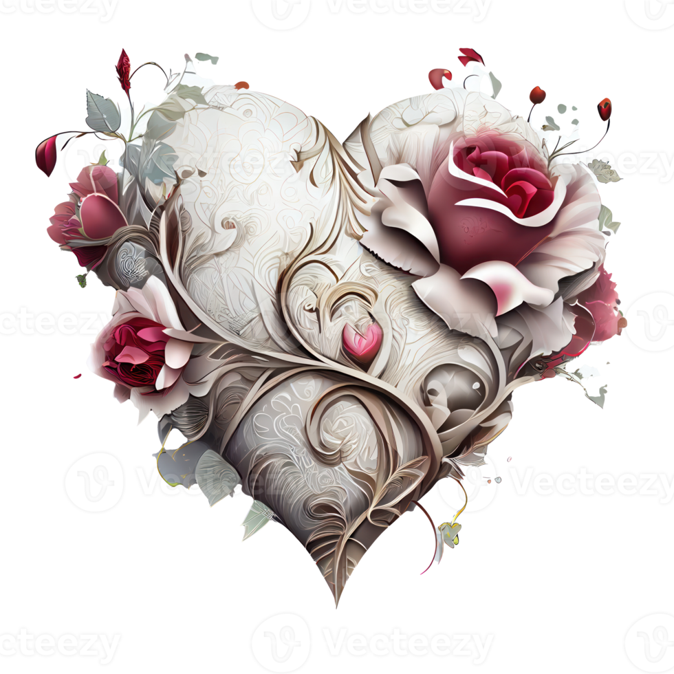 rose heart fantasy . AI Generated png