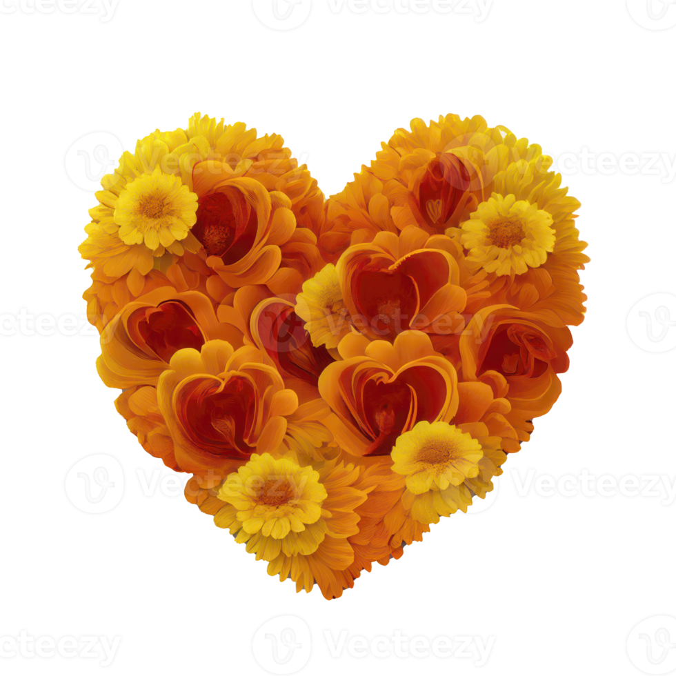 marigold art fantasy heart . AI Generated png