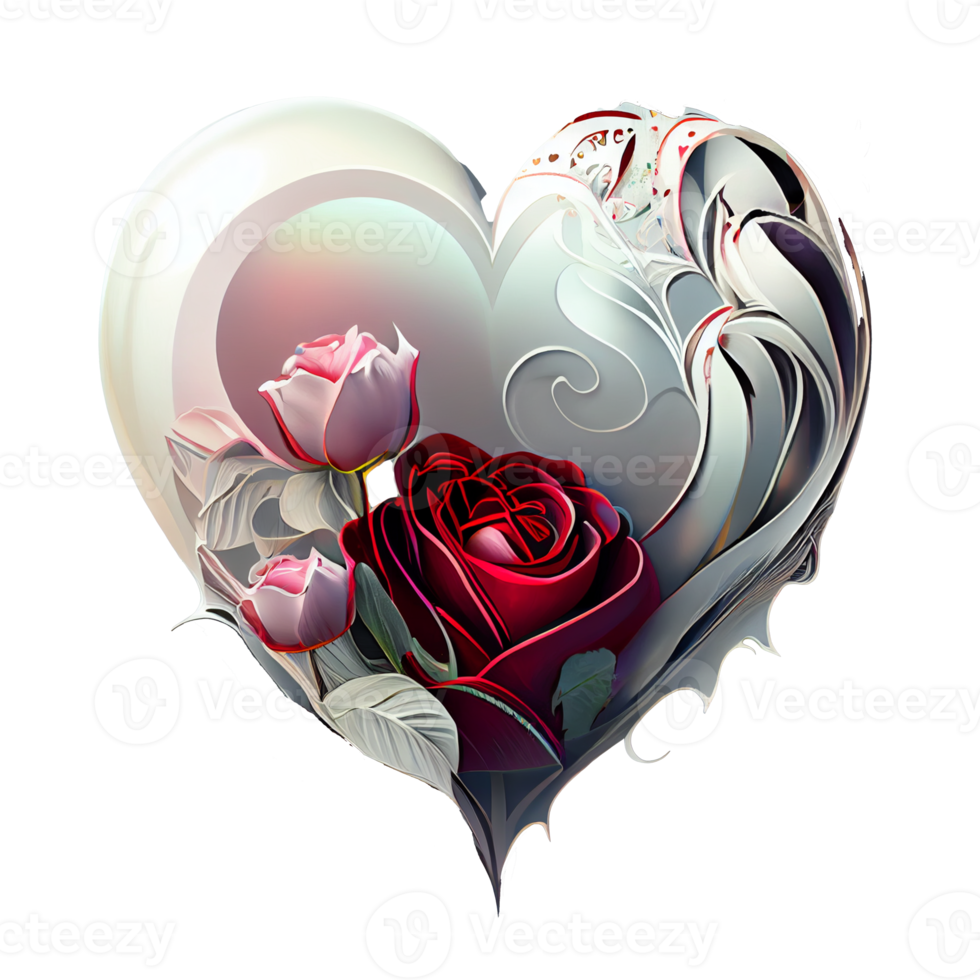 rose heart fantasy . AI Generated png