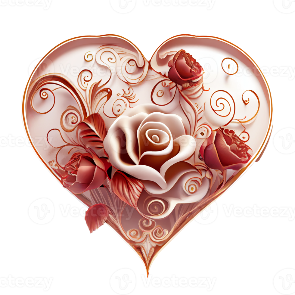 rose heart fantasy . AI Generated png
