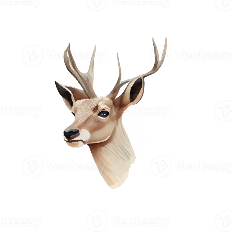 Watercolor Deer . AI Generated png