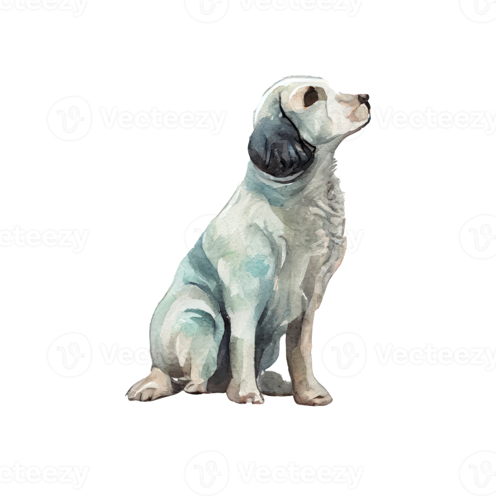 vattenfärg hund . ai genererad png