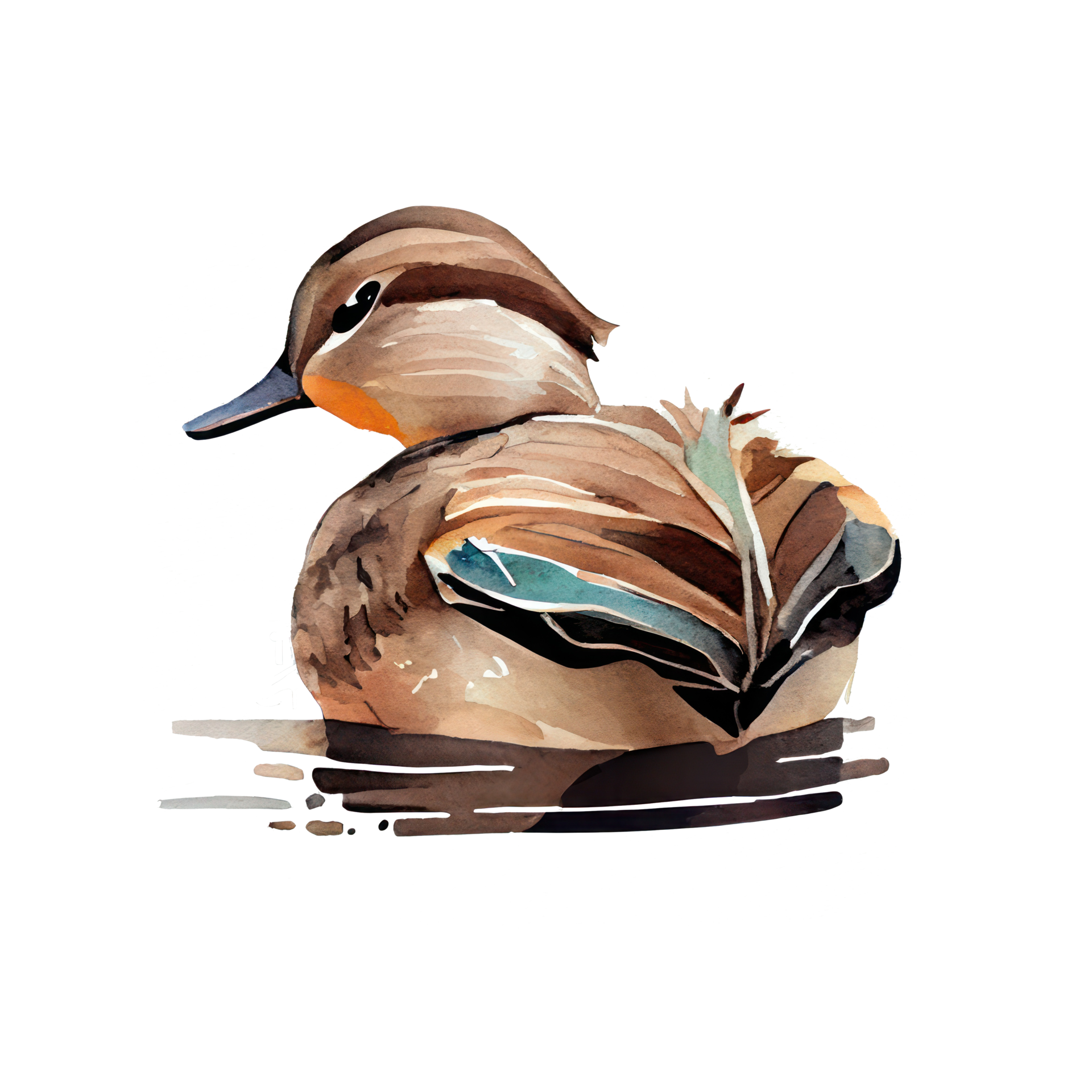 Watercolor Duck . AI Generated 22881335 PNG