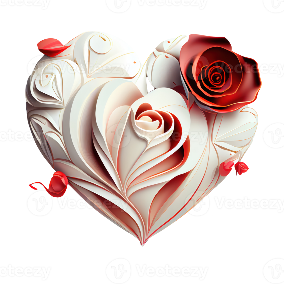 rose heart fantasy . AI Generated png