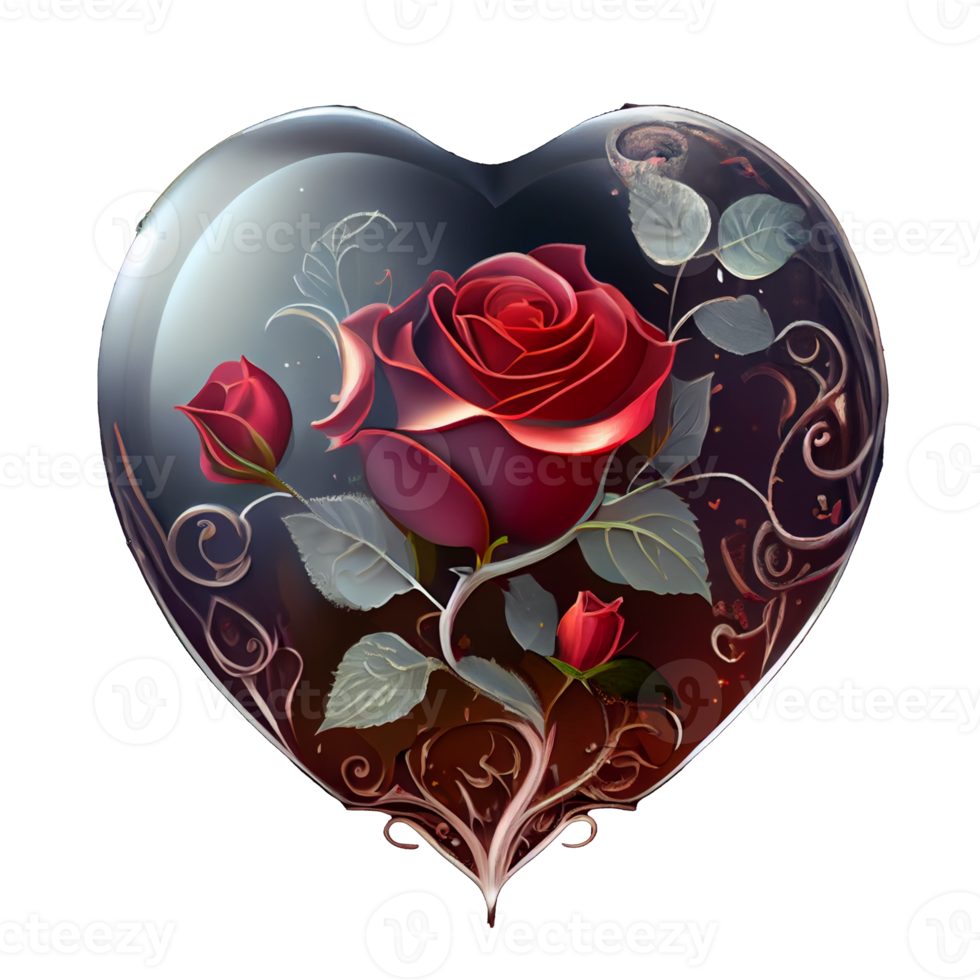 rose heart fantasy . AI Generated png