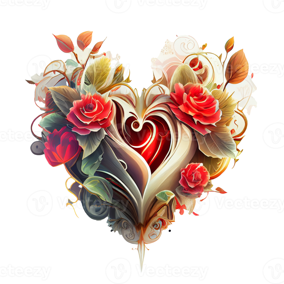 rose heart fantasy . AI Generated png