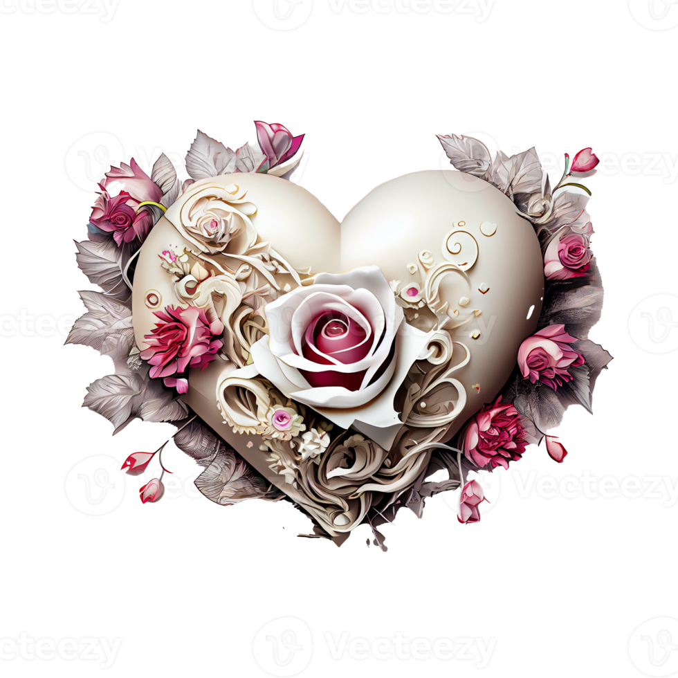 rose heart fantasy . AI Generated png