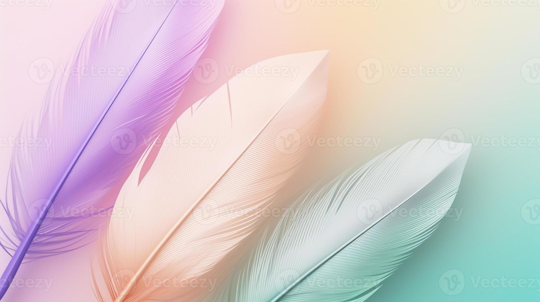 Colorful feathers background, soft pastel colors, abstract background. photo