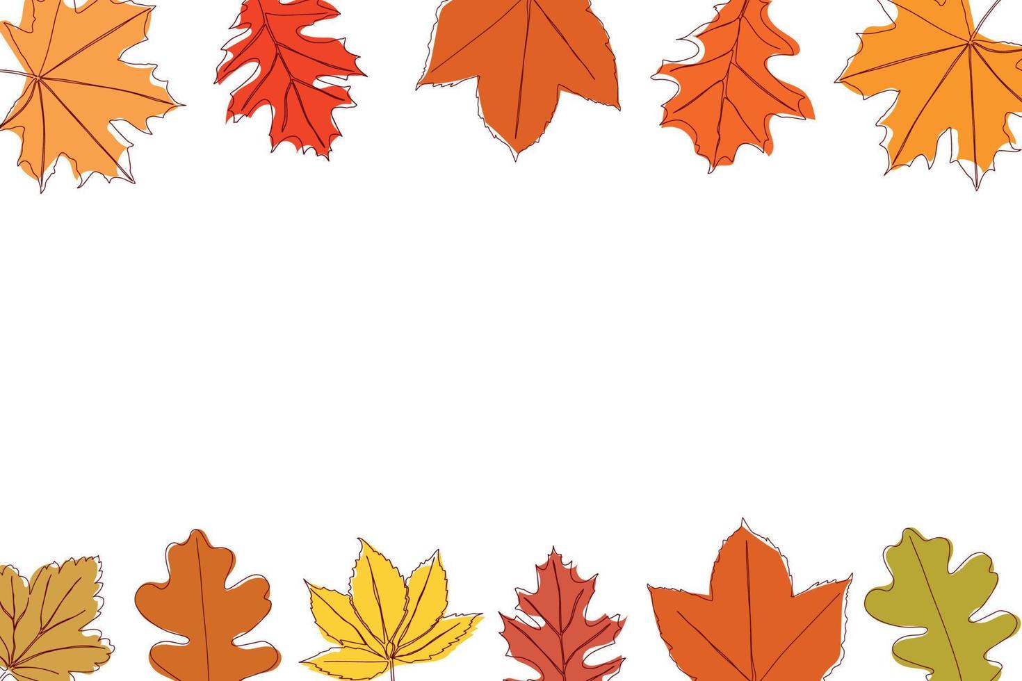 Falling golden autumn leaves. Vector illustration of a bright colorful autumn background. Vector