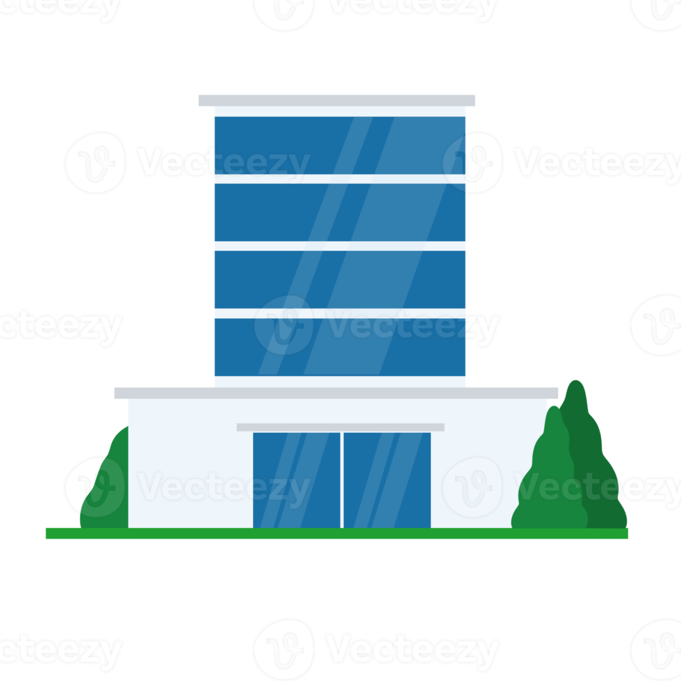 Flat design building illustration png