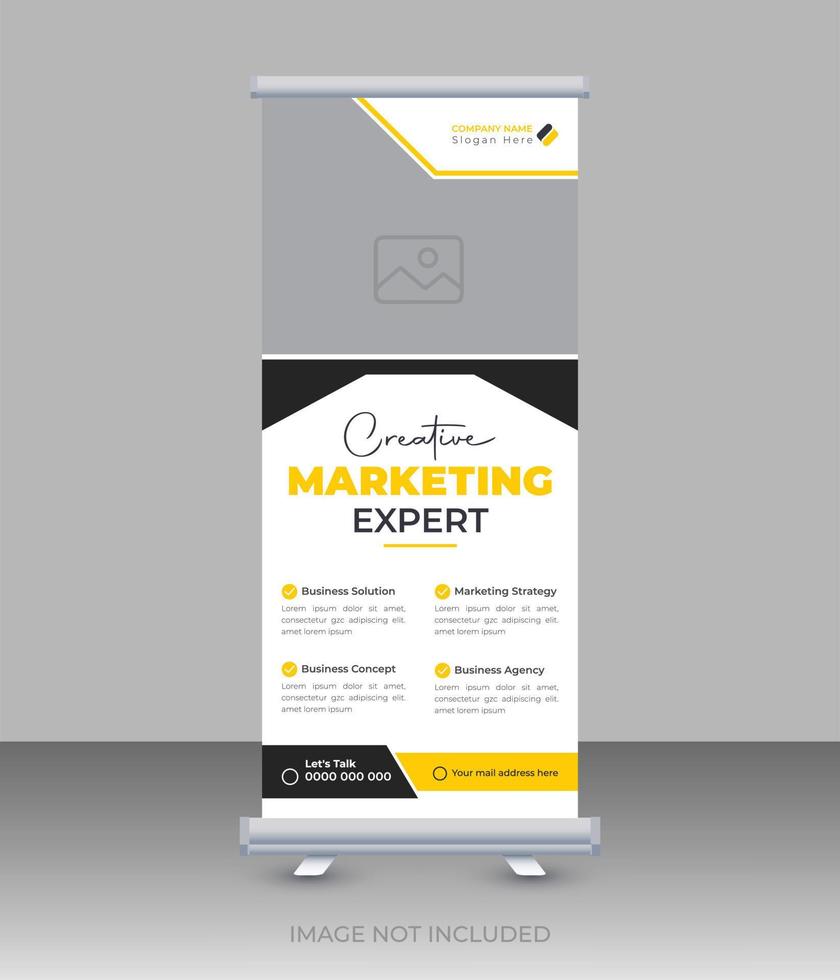 Modern business agency roll up banner template or pull up banner design vector