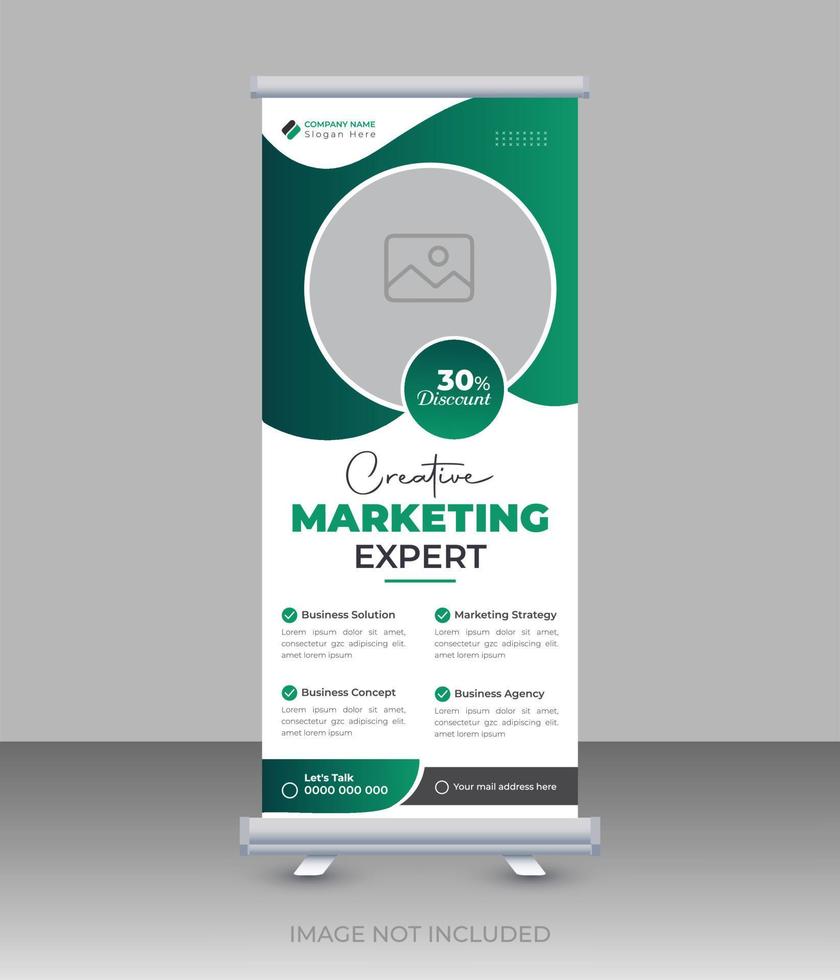 Creative business roll up banner or standee banner template vector