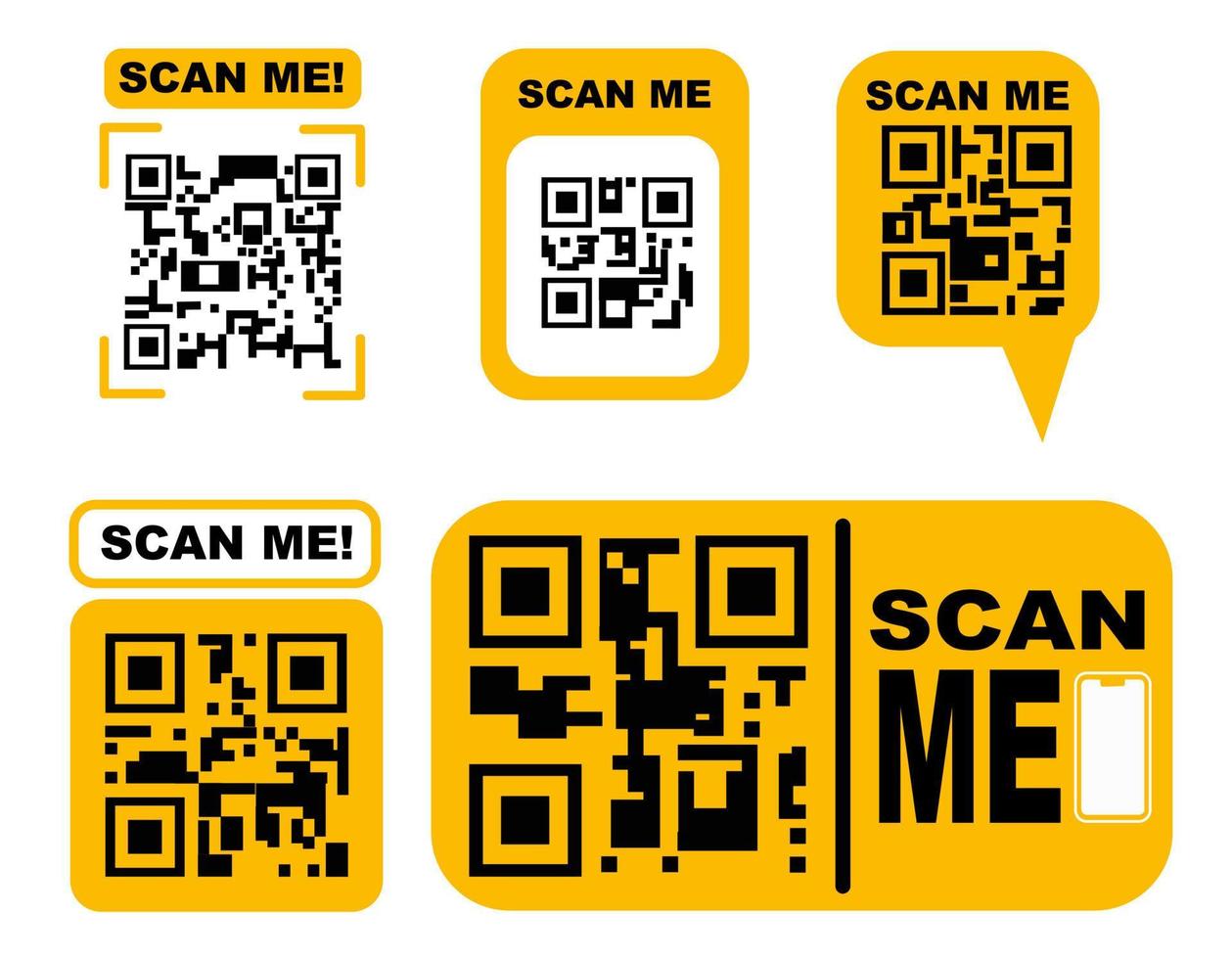 scan me frames for QR codes QR scanning app icon vector