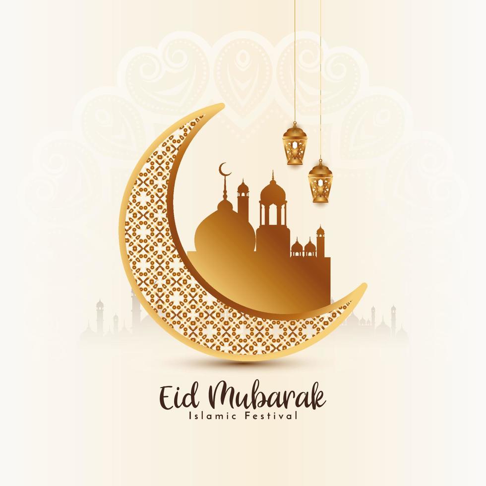 Eid Mubarak religious Islamic festival background design vector