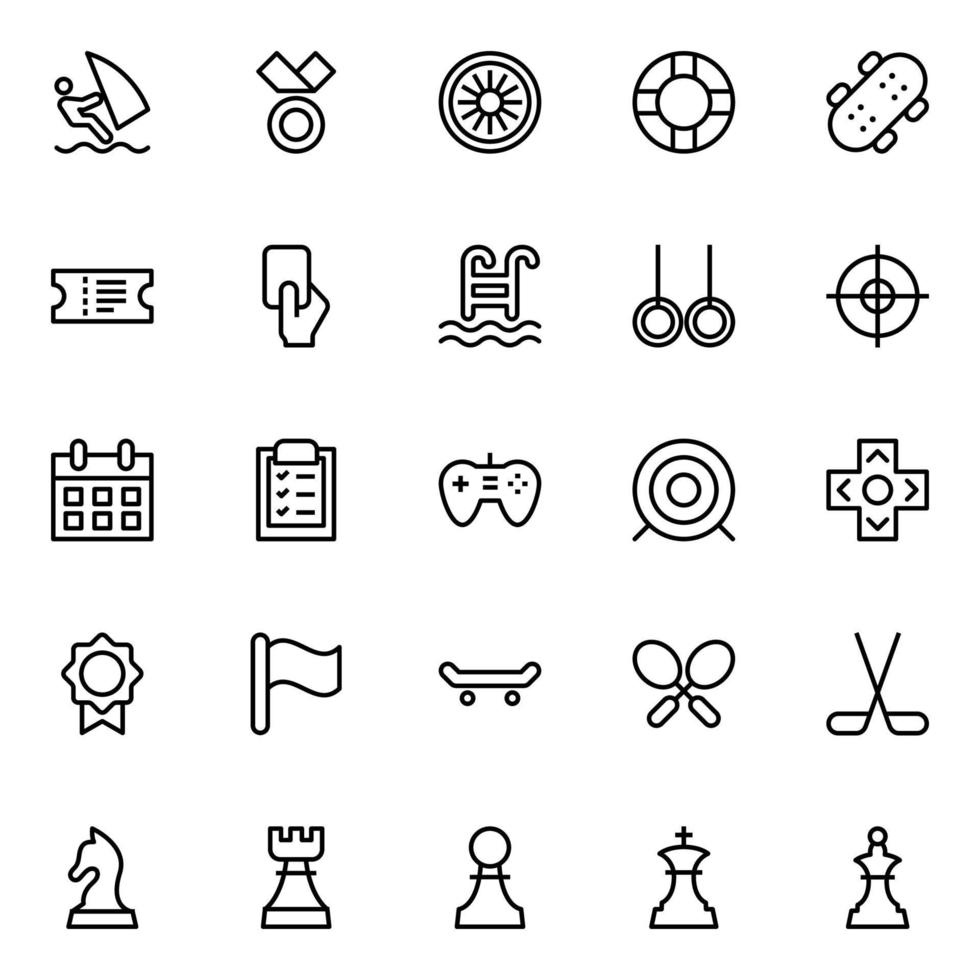 Outline icons for Sports. vector