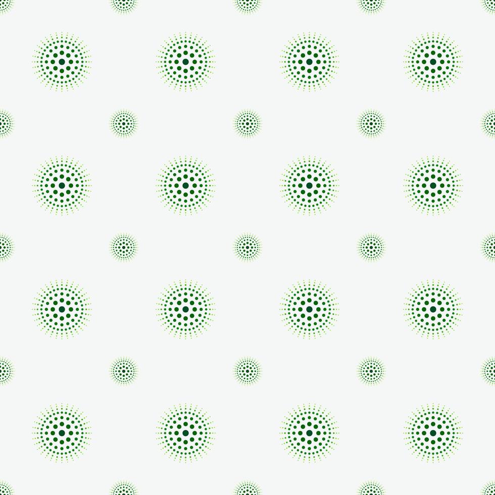 Seamless green circle pattern with graduated circle shapes. vector