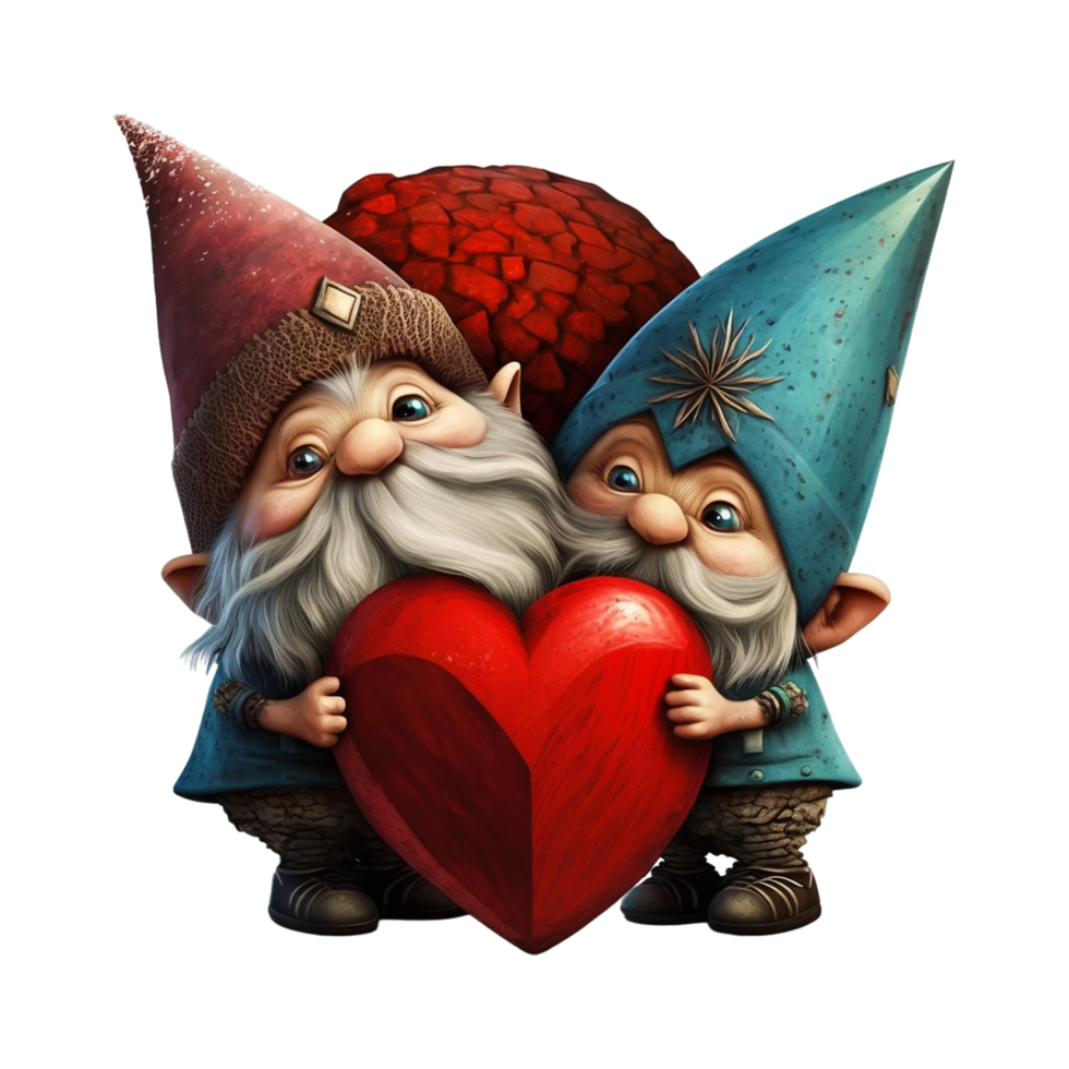 linda enamorado s día gnomos rosado sombrero Pareja participación amor corazón png