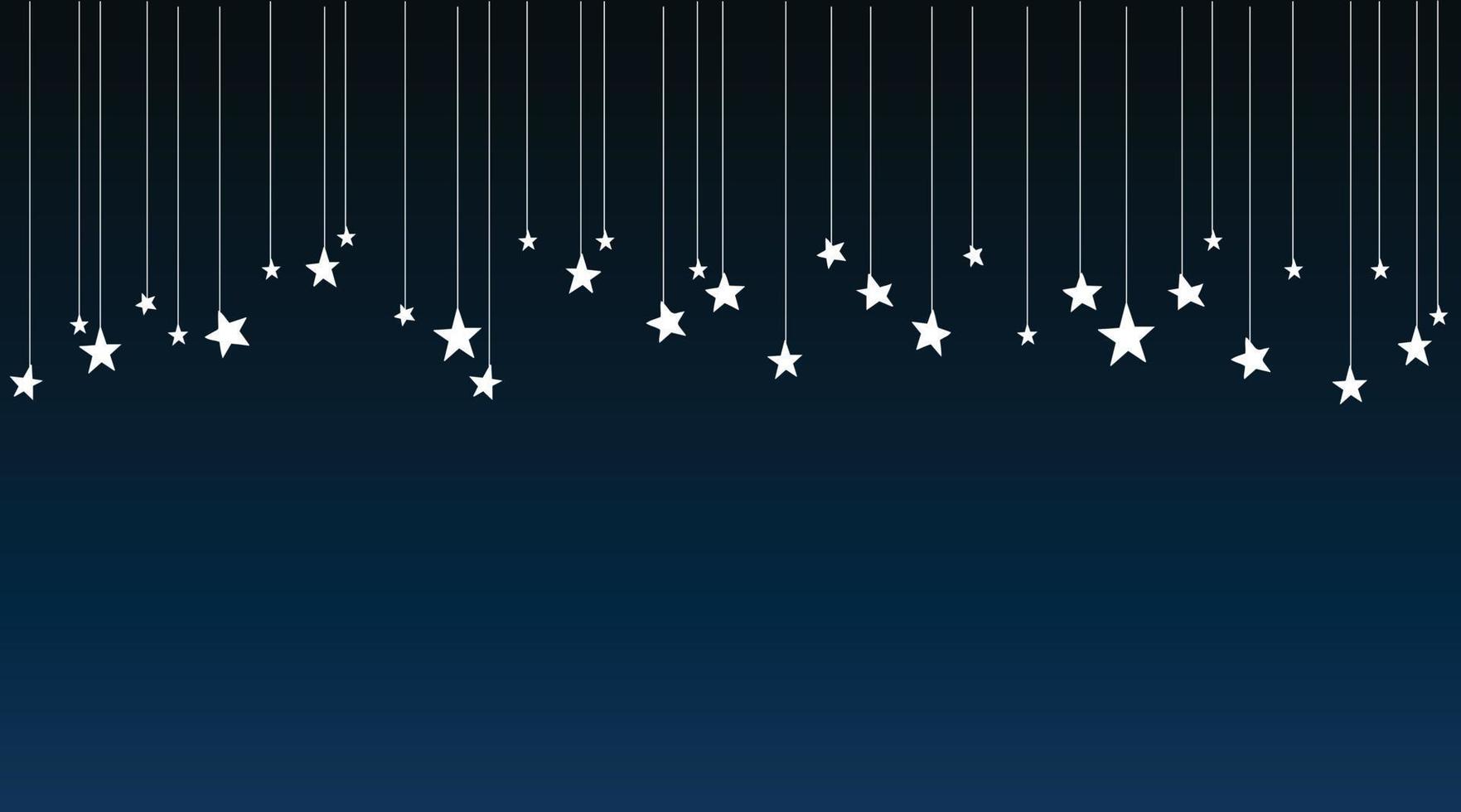 Plain blue background with hanging stars vector