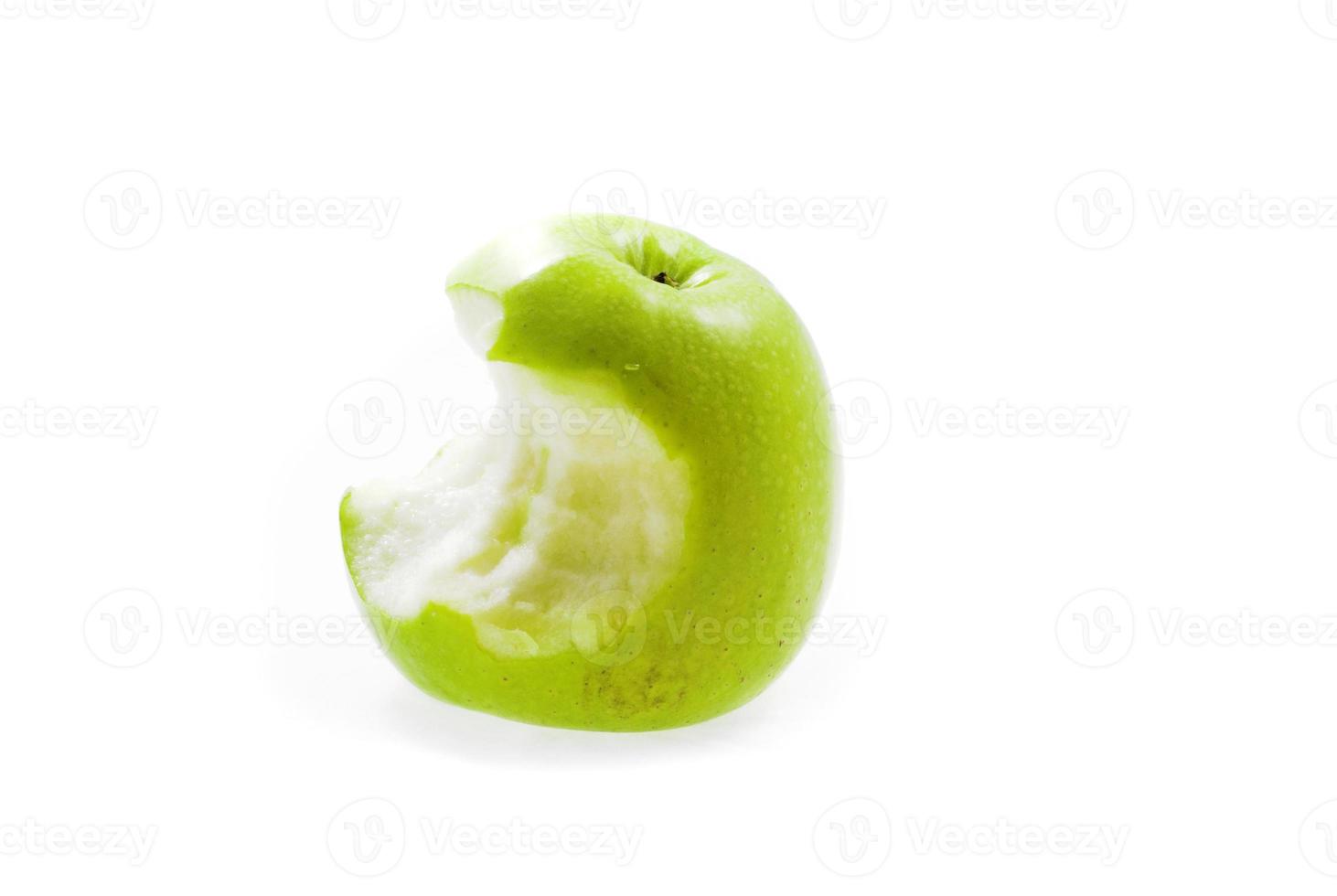 green bitten apple photo