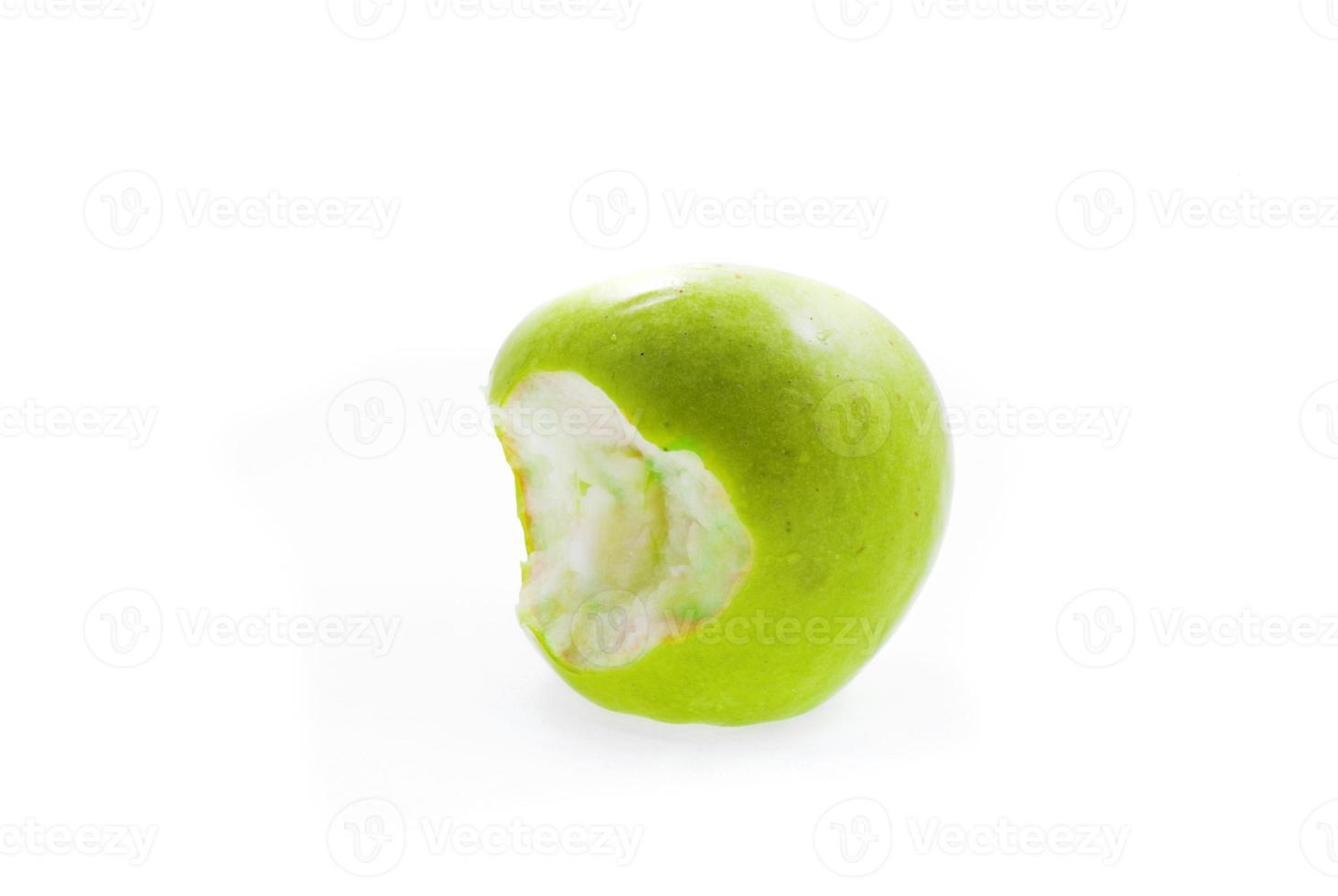 green bitten apple photo