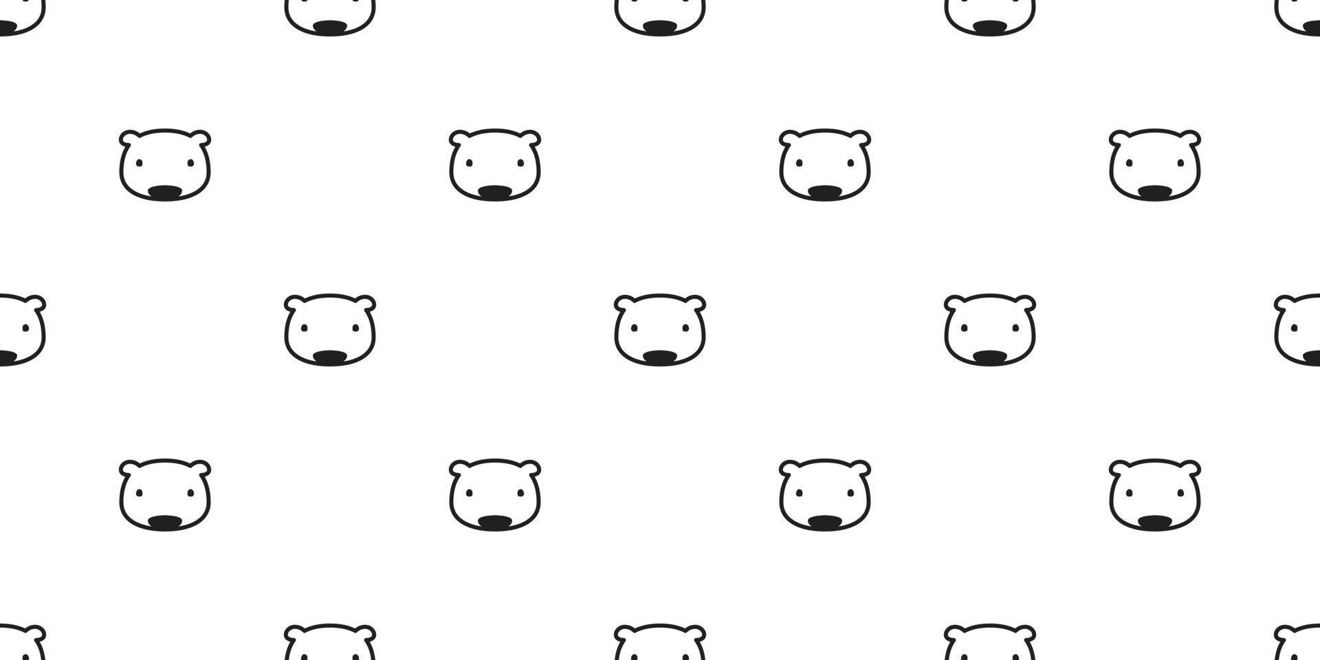 Bear seamless pattern vector polar bear teddy isolated wallpaper background