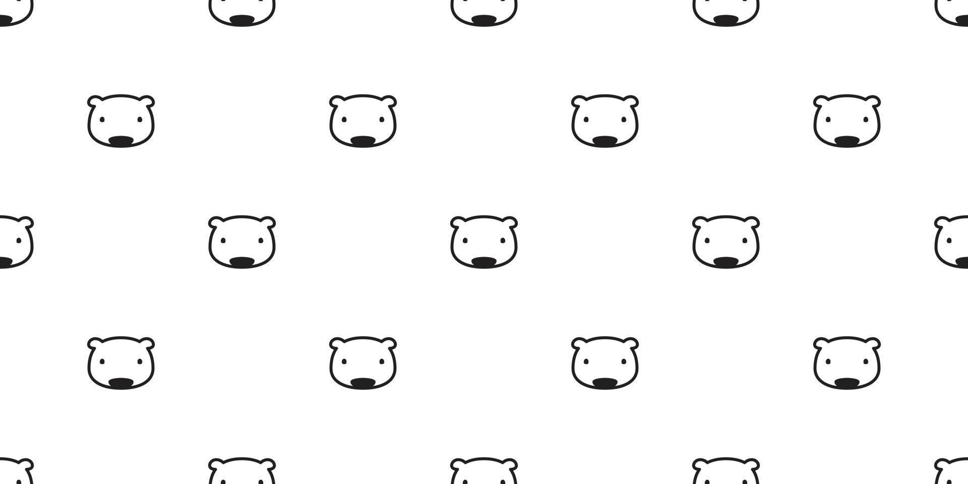 Bear seamless pattern vector polar bear teddy isolated wallpaper background