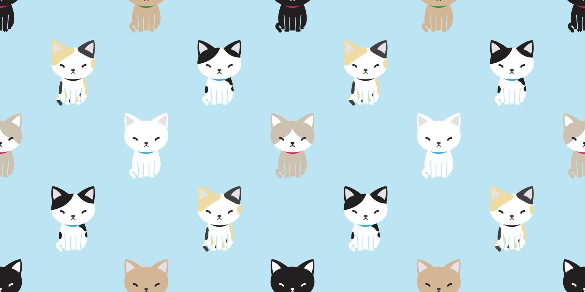 cat seamless pattern vector kitten cat breed isolated wallpaper background