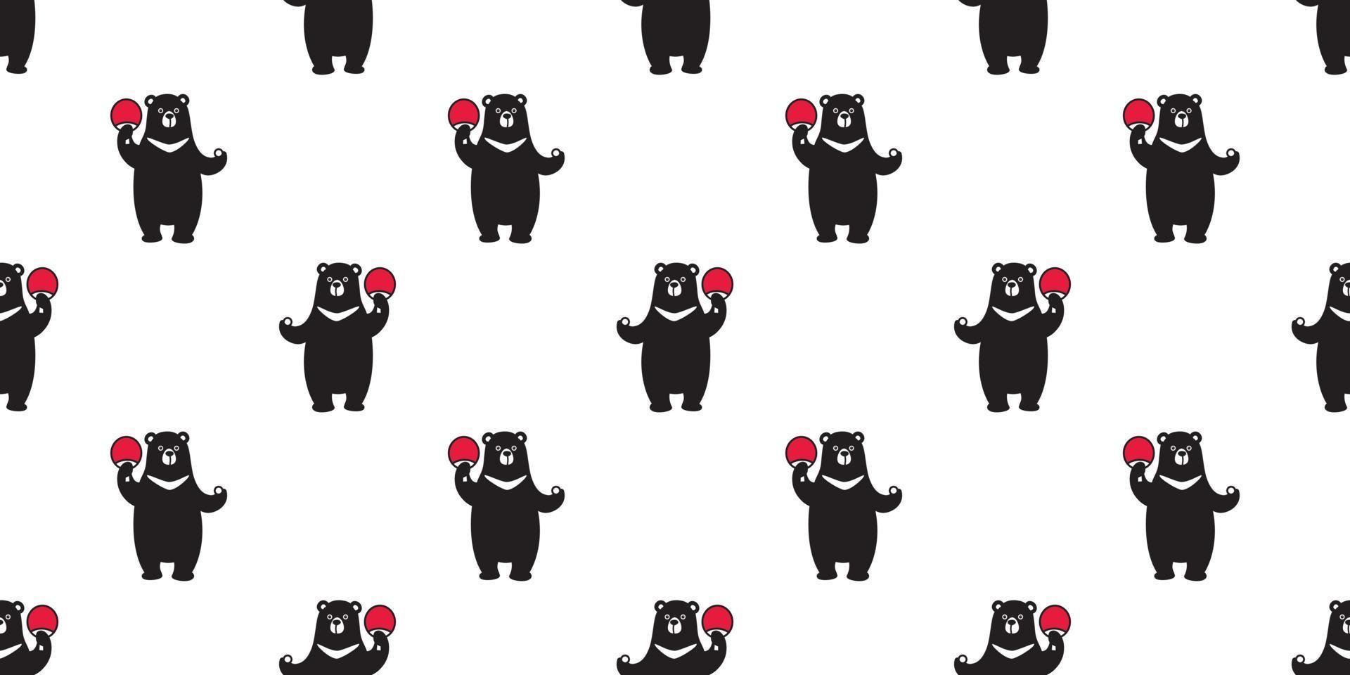 Bear Seamless Pattern Polar Bear vector ping pong wallpaper isolated background