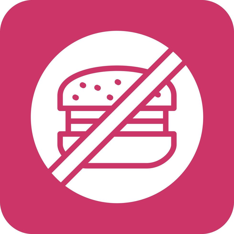 No Fast Food Vector Icon Design