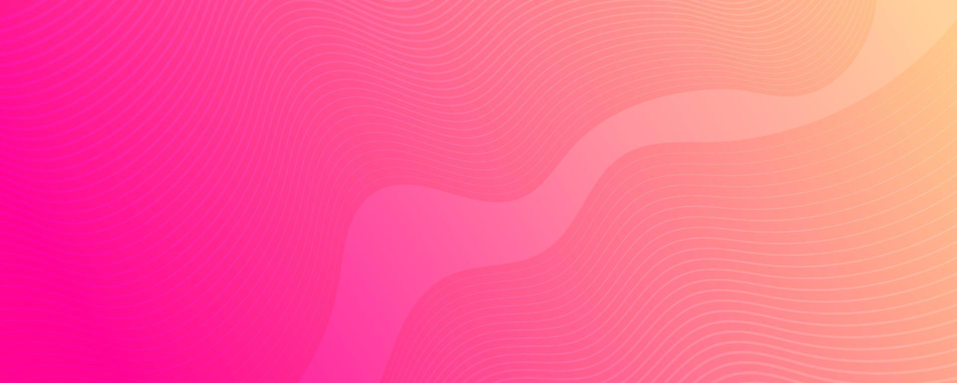 Modern colorful gradient background with wave lines. Pink geometric abstract presentation backdrop. Vector illustration