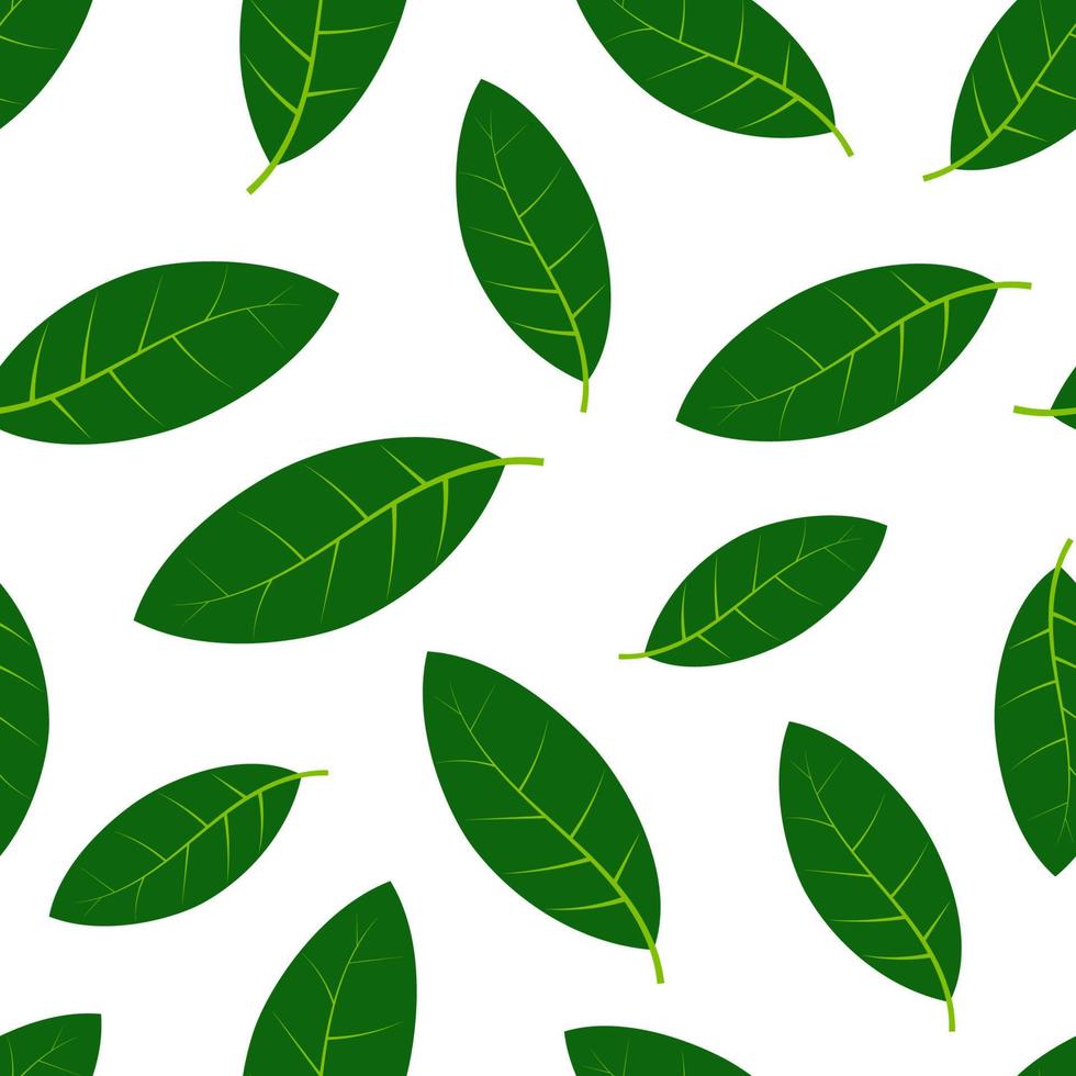 Seamless pattern with green summer leaves. Vector illustration.