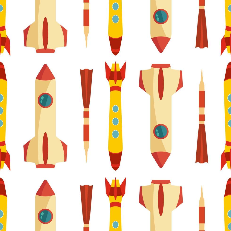 Seamless pattern with space rocket. Vector illustration.