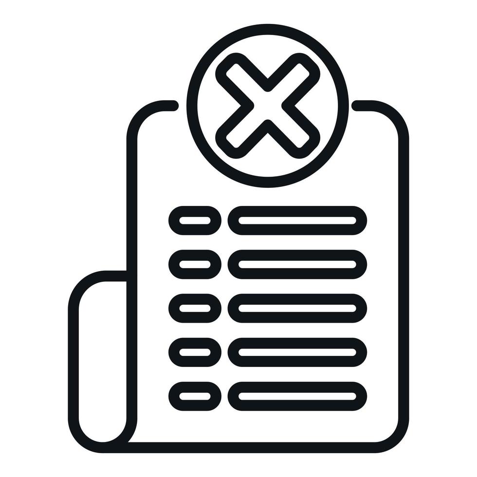 Paper blacklist icon outline vector. Virus message vector