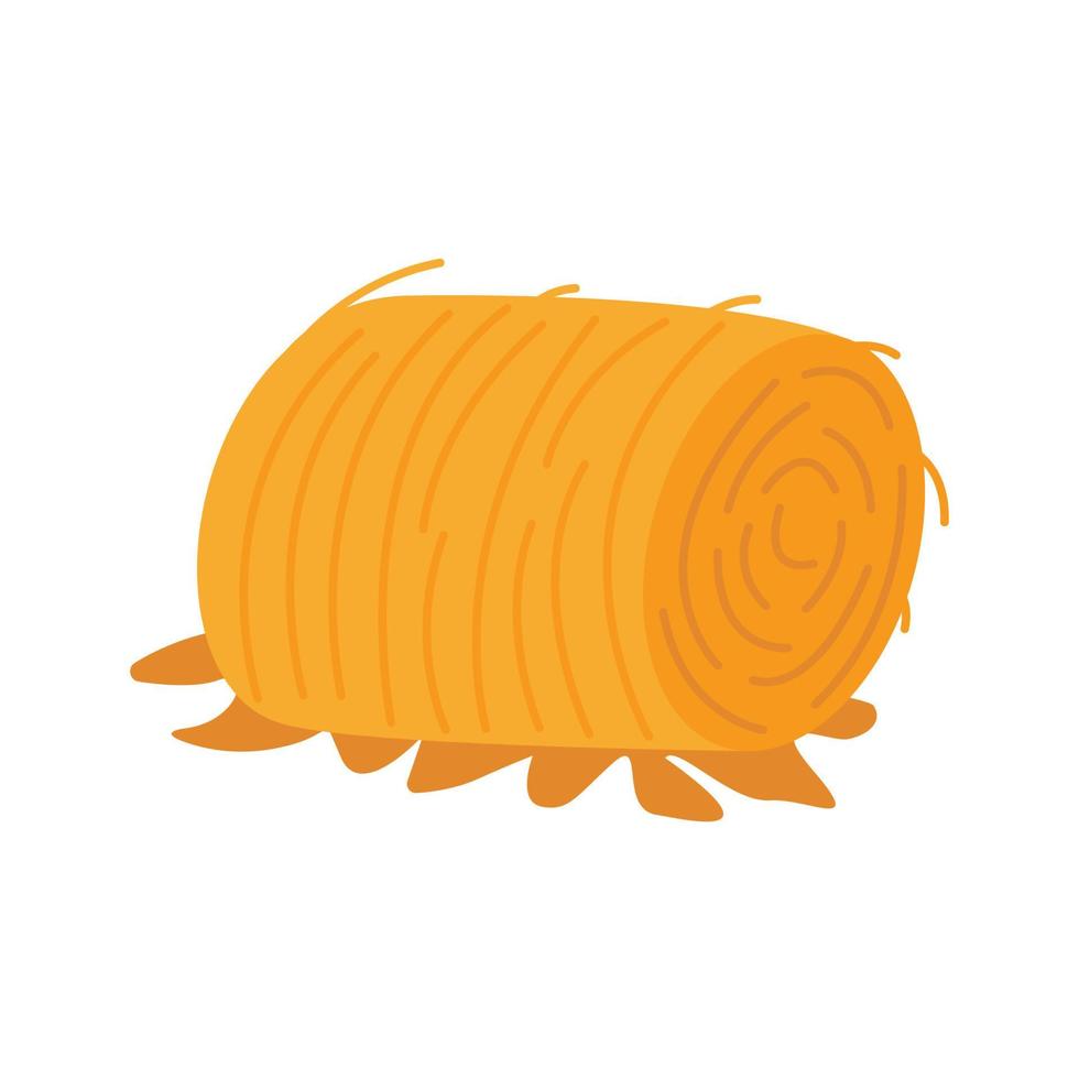 Dry haystack, roll. Vector hand drawn farming