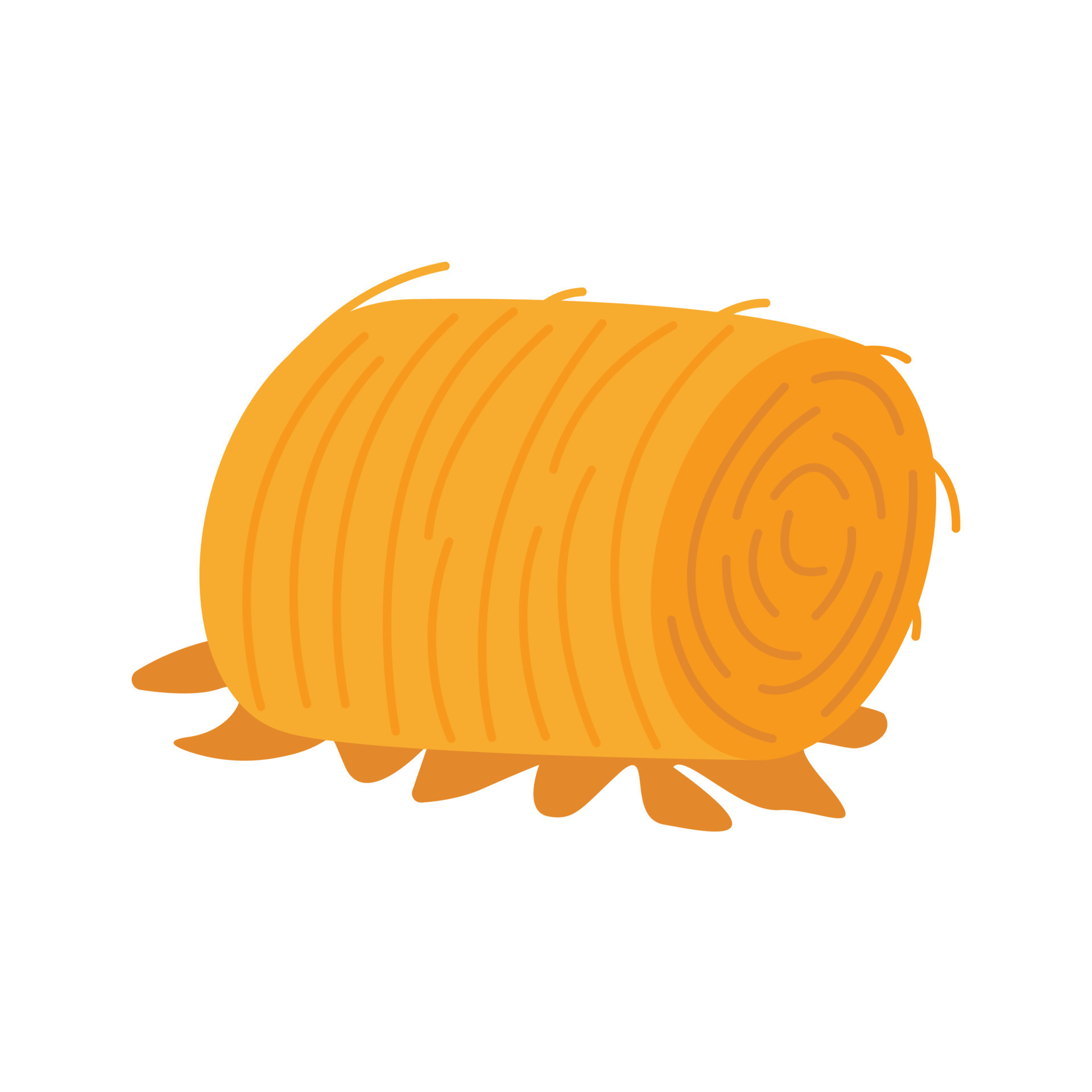 Dry haystack, roll. Vector hand drawn farming 22882782 Vector Art at ...