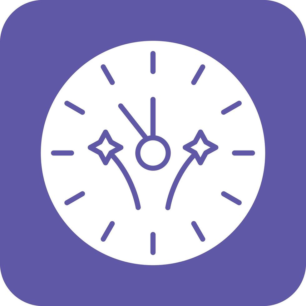 New Year Clock Vector Icon Design