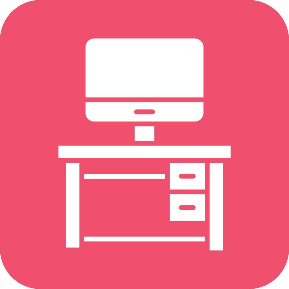 Computer Table Icon Vetor Style vector