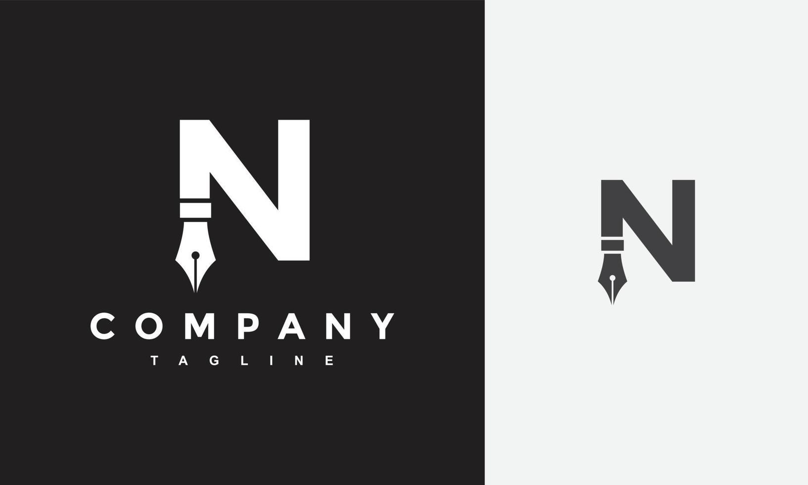 initial N ink pen logo 22882890 Vector Art at Vecteezy