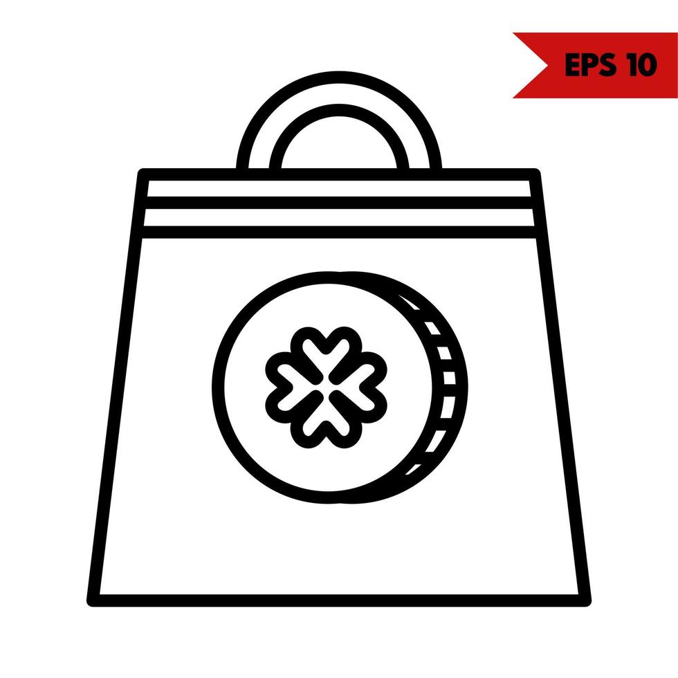 clover in handbag line icon vector