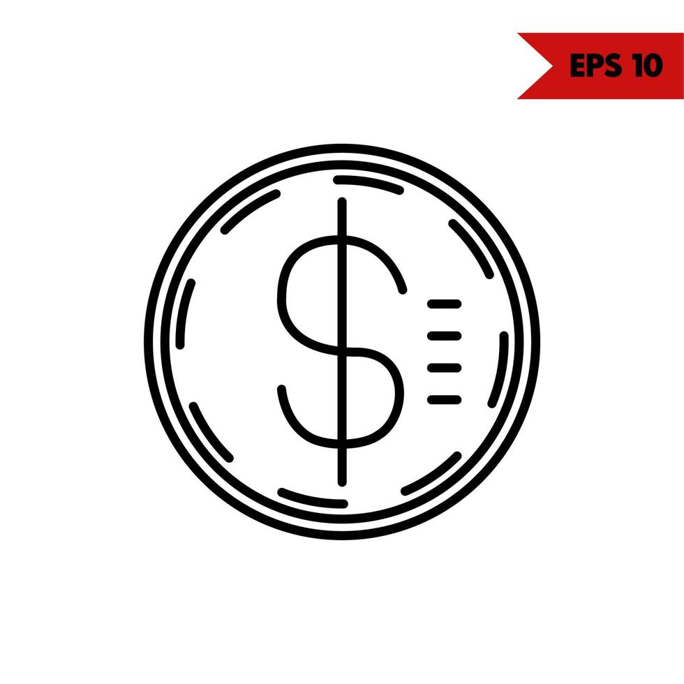 money coin line icon vector