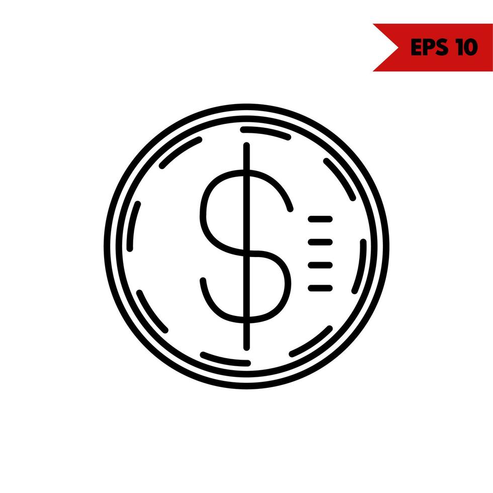 money coin line icon vector