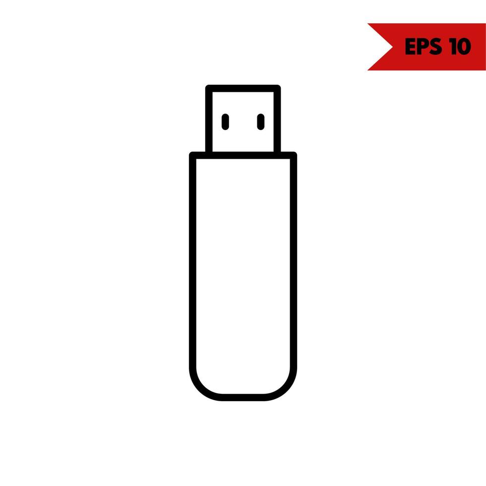 usb line icon vector