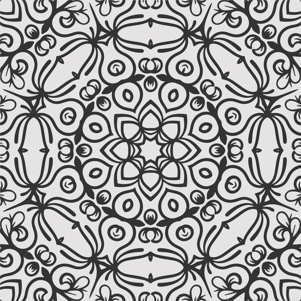 vector coloring geometric flower shapes and pattern background