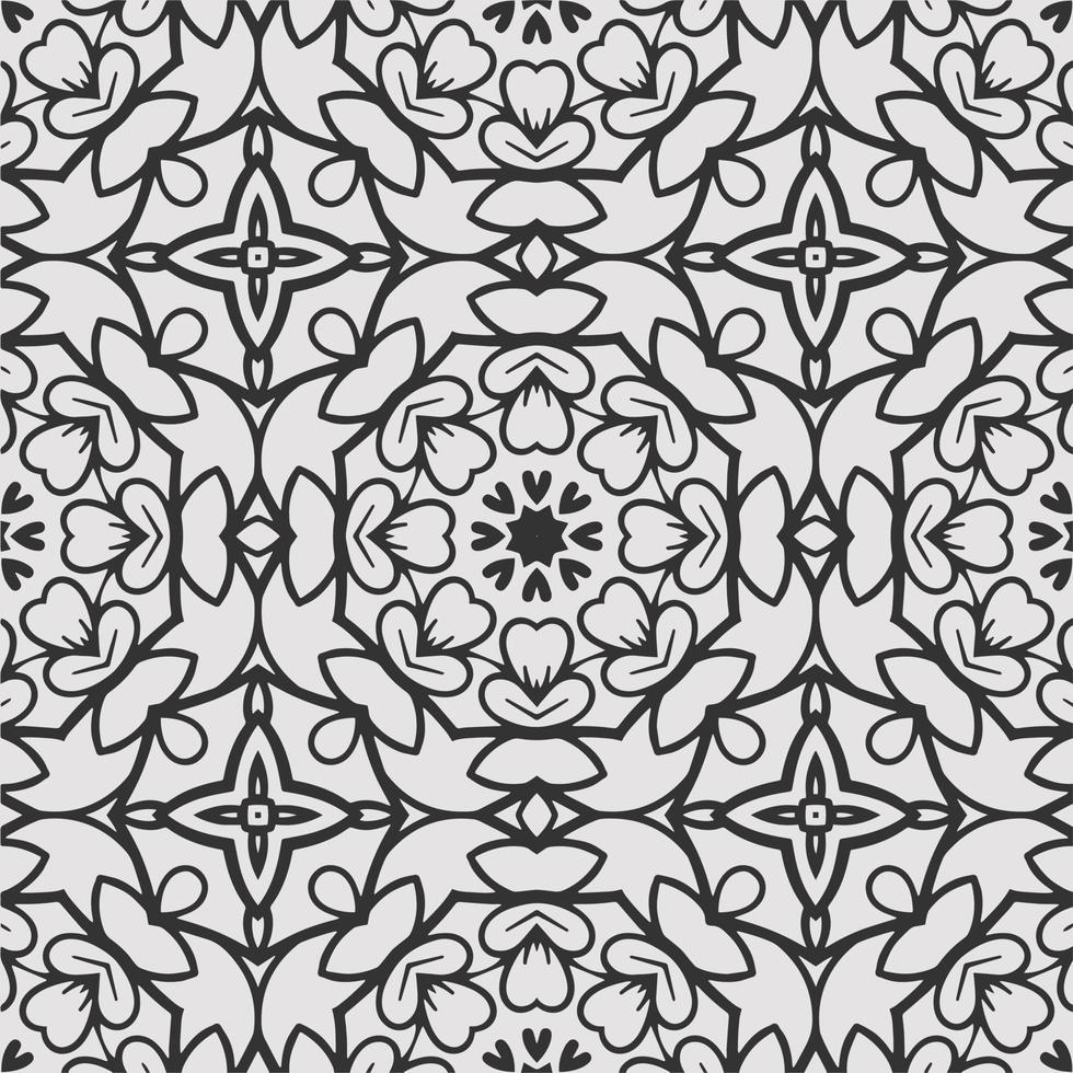 vector coloring geometric flower shapes and pattern background