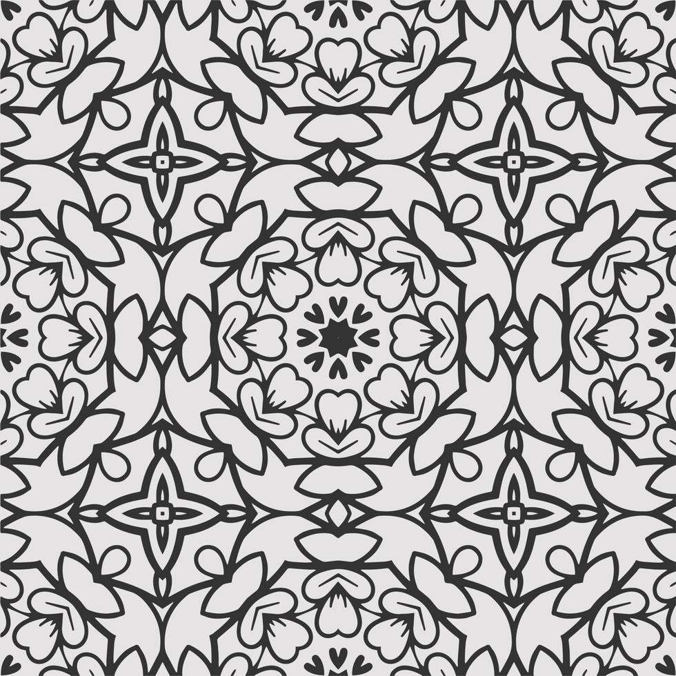 vector coloring geometric flower shapes and pattern background