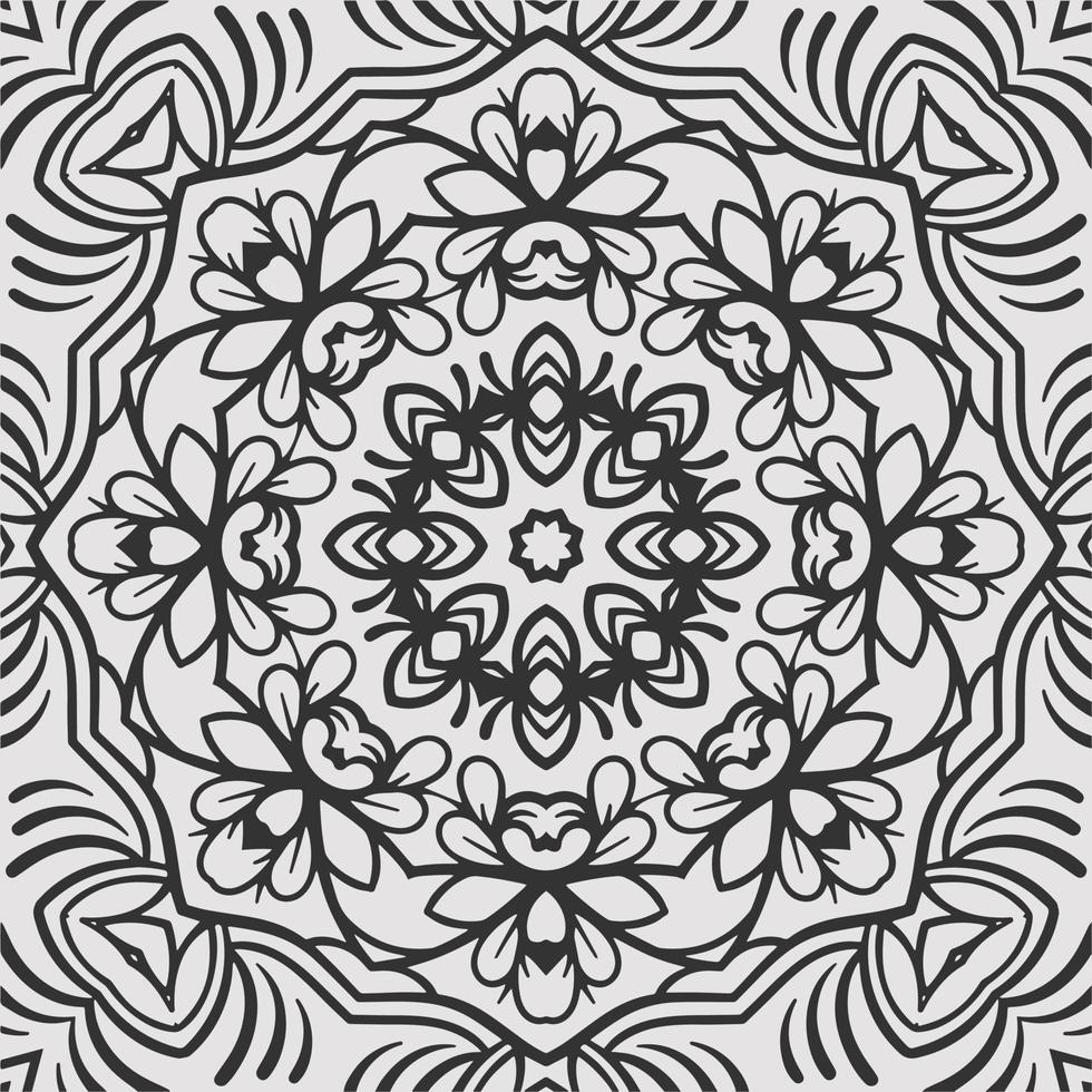 vector coloring geometric flower shapes and pattern background
