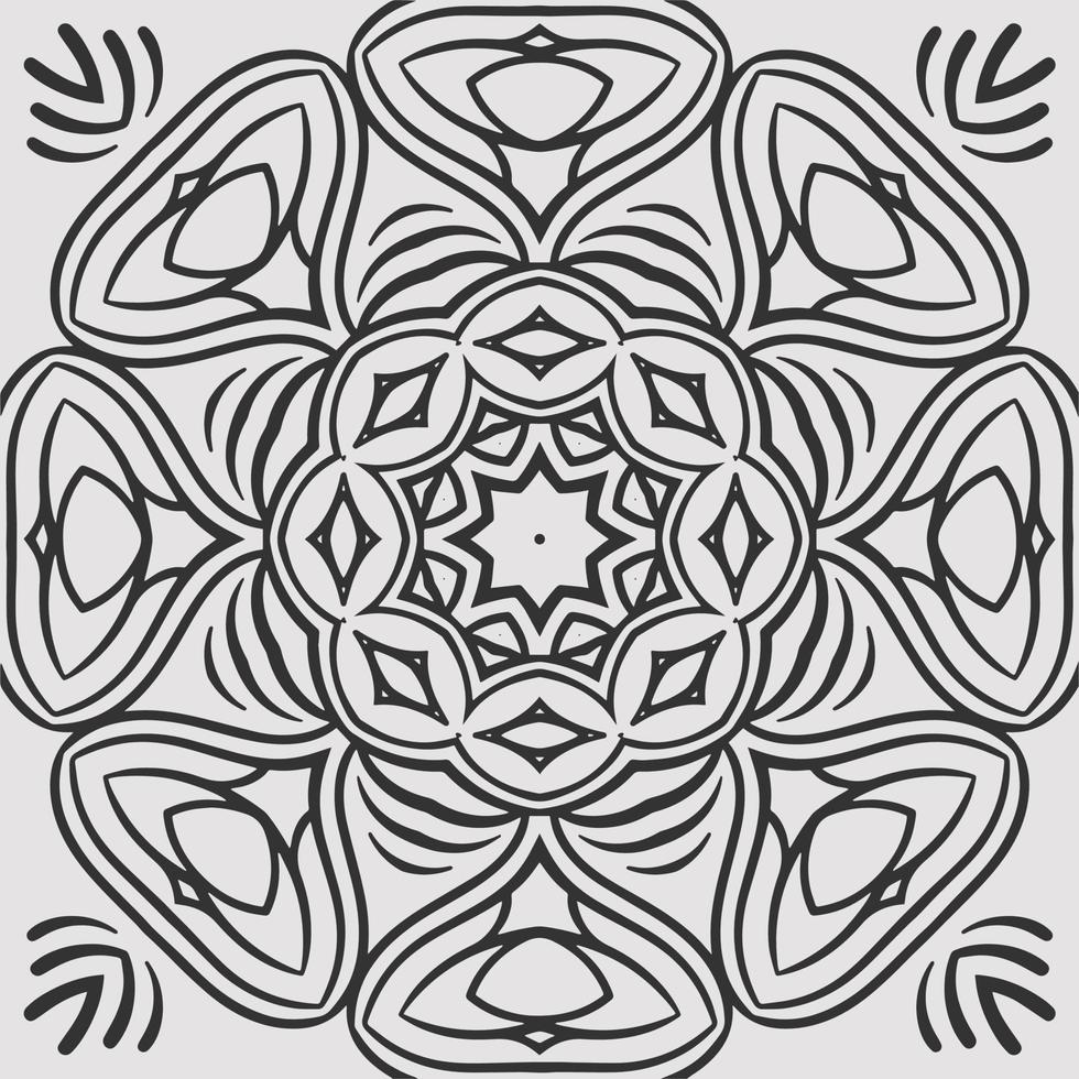vector coloring geometric flower shapes and pattern background
