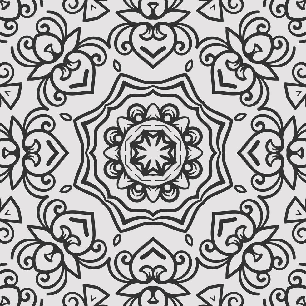 vector coloring geometric flower shapes and pattern background